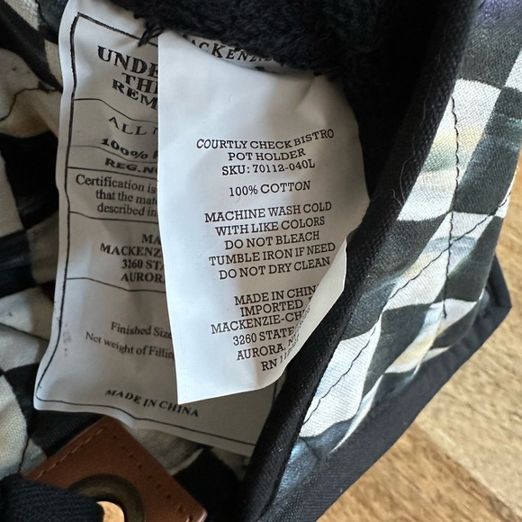 MacKenzie Childs courtly check pot holder - Picture 2 of 4